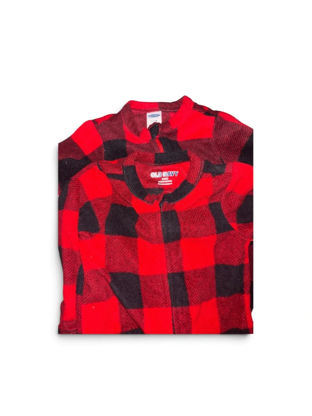 Classic Red Buffalo Plaid Footed One-Piece Pajamas - Kids Size 0-3 months